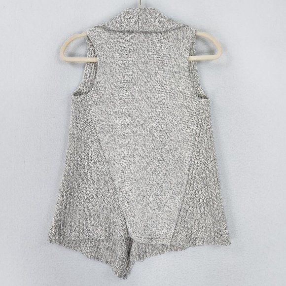 Ann Taylor LOFT Sweater Womens Extra Small Petite Gray Knit Sleeveless Cardigan - Picture 7 of 9